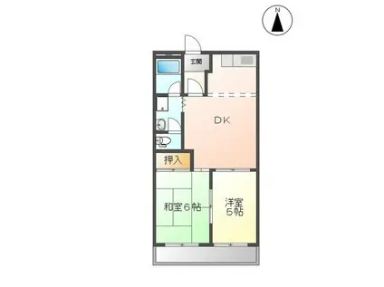 メゾン西ノ宮(2LDK/2階)の間取り写真