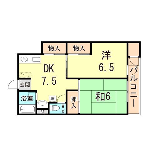伊藤ビル(2DK/4階)の間取り写真