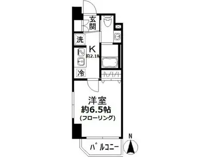 N-FLATS 横浜反町(1K/6階)の間取り写真