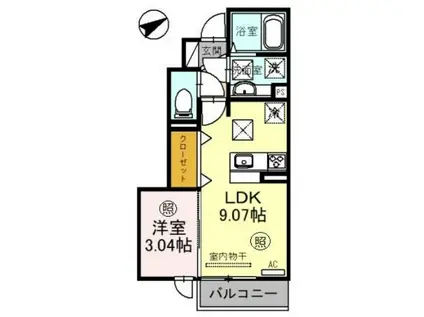 ルミエール(1LDK/1階)の間取り写真