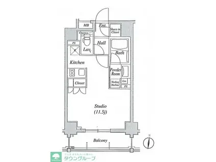 クリオコンフォート府中(ワンルーム/2階)の間取り写真