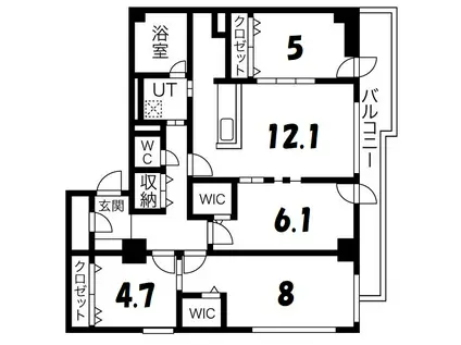 レジデンス709C(4LDK/2階)の間取り写真