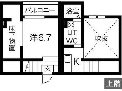 KANDOOMA(ワンルーム/2階)の間取り写真