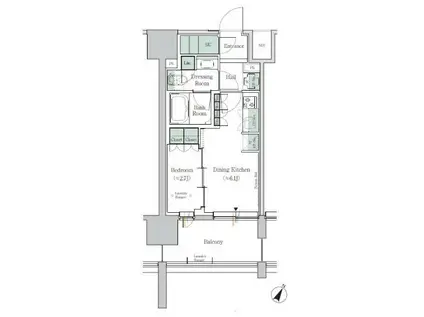 ONE ROOF RESIDENCE TAMACHI(1DK/11階)の間取り写真