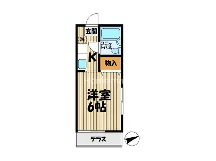 第3陽光ハイツ(1K/1階)の間取り写真