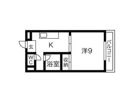 シティハイツ名城II(1K/4階)の間取り写真