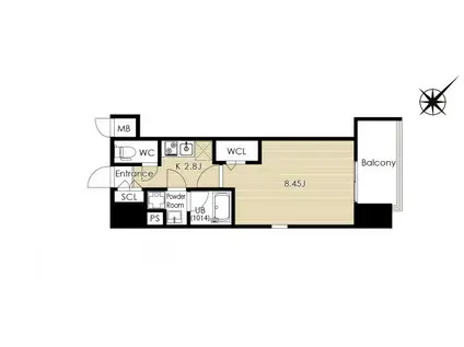 VOLARE HAKATA(1K/8階)の間取り写真