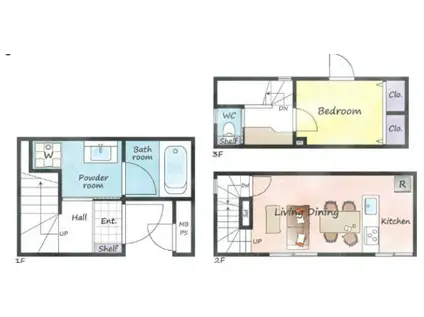 FAMILLE大和郷(1LDK/1階)の間取り写真