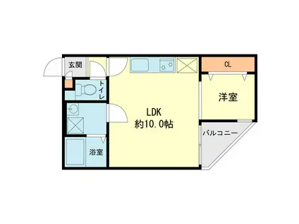 FLUKE T-FRONT(1LDK/1階)の間取り写真