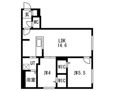 ブランシャールAS北16条S(2LDK/1階)の間取り写真