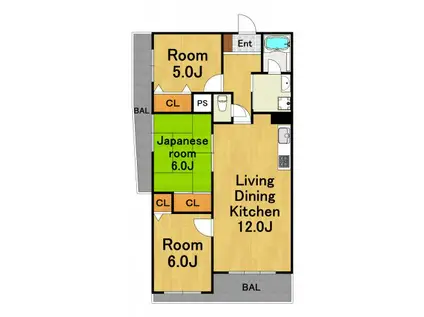 イーリス武庫之荘(3LDK/4階)の間取り写真