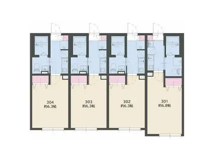 ステーションテラス二俣川(1K/3階)の間取り写真