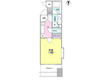 プロスペクト・グラーサ広尾(1K/4階)の間取り写真