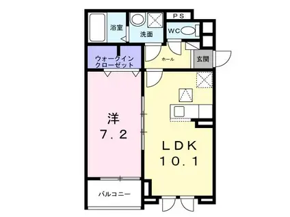 エムロードIII(1LDK/1階)の間取り写真