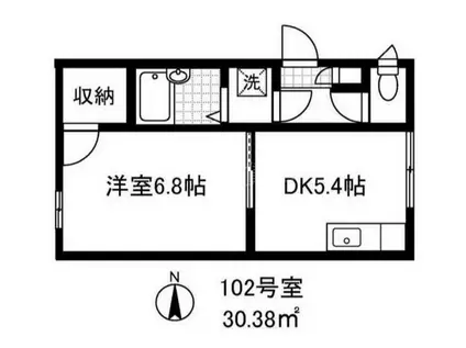 ソフィア(1DK/1階)の間取り写真