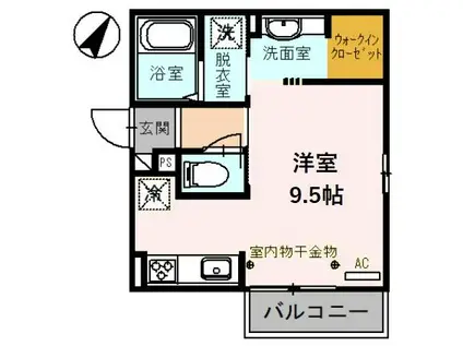 CASA DE MOMO(ワンルーム/2階)の間取り写真