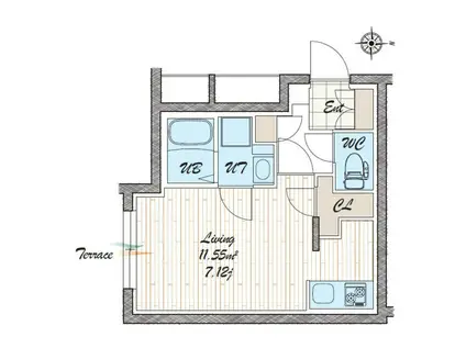 QUADOR NOIE 池下(1K/1階)の間取り写真