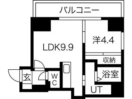 VIOLETTA(1LDK/8階)の間取り写真