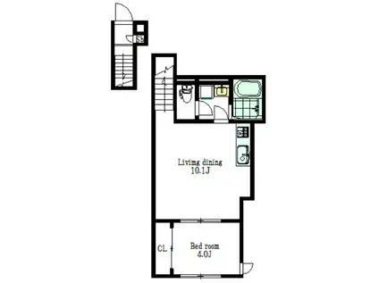 AXIS(1LDK/2階)の間取り写真