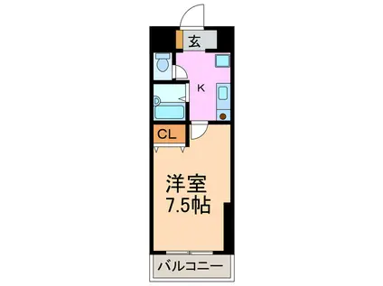 メルべーユゼンゴ(1K/4階)の間取り写真