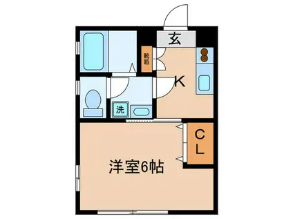 シェモアII(1K/1階)の間取り写真