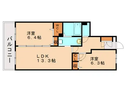 ヴェルデ21(2LDK/3階)の間取り写真