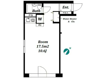 ラブリハイツ北新宿第二(ワンルーム/3階)の間取り写真