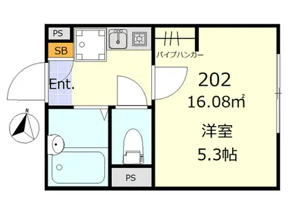コンフォール新小岩(1K/2階)の間取り写真