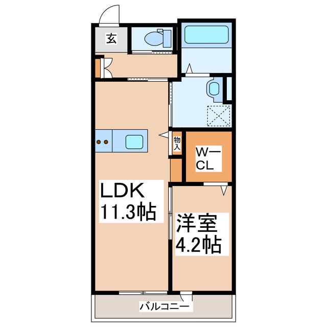 THE OASIS(1LDK/2階)の間取り写真