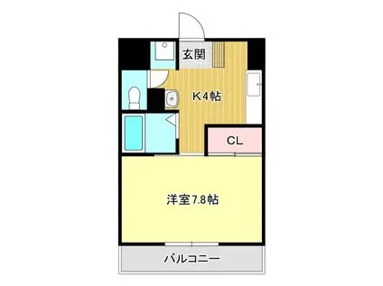 アベニュー山下(1K/6階)の間取り写真