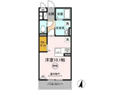 グランシエル下見(ワンルーム/2階)の間取り写真