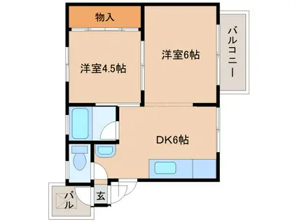F.Sマンション(2DK/2階)の間取り写真