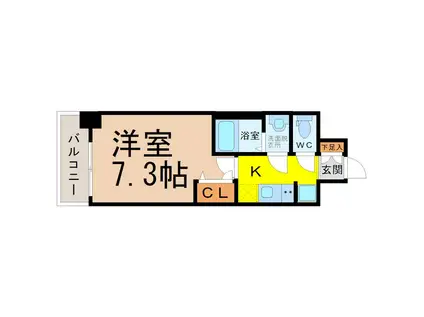 プレサンス栄フェル(1K/4階)の間取り写真