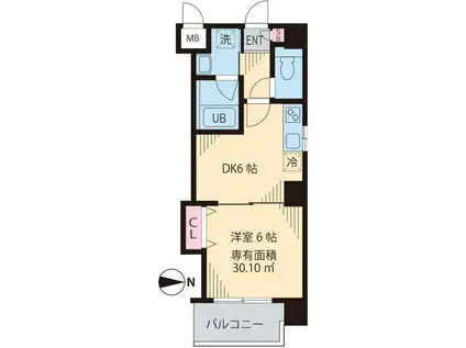 ラヴィ クレール(1DK/1階)の間取り写真