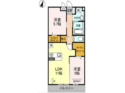 安行藤八D-ROOM(2LDK/2階)の間取り写真