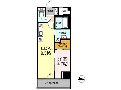 アロフト(1LDK/7階)の間取り写真