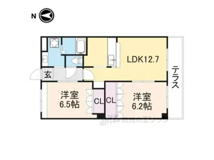 CROSS ROAD(2LDK/1階)の間取り写真