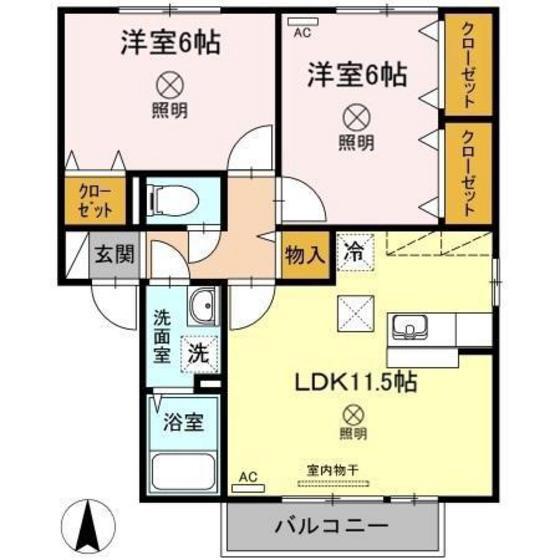 サニーコート(2LDK/1階)の間取り写真