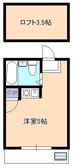 リバーサイドヴィラ有楽B(ワンルーム/1階)の間取り写真