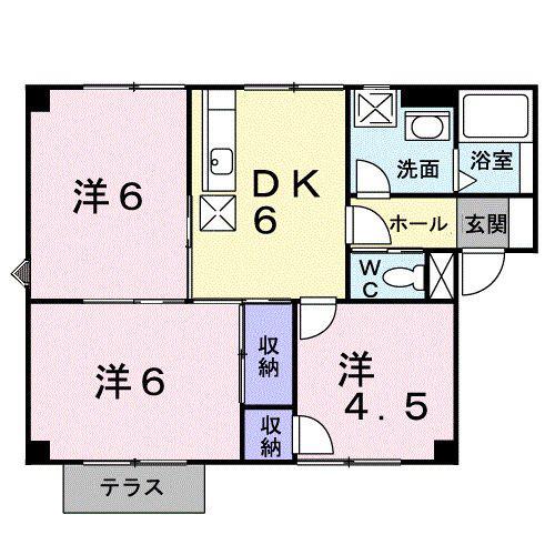 プラドールA2(3DK/1階)の間取り写真