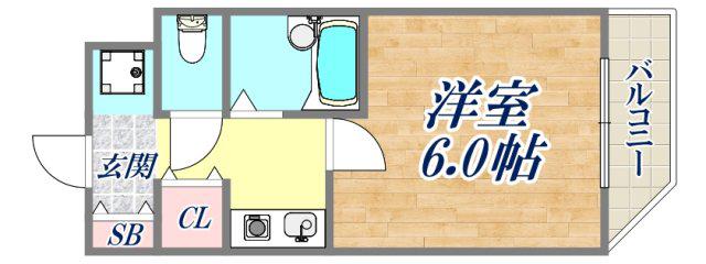 WAGAYA門戸厄神(1K/3階)の間取り写真