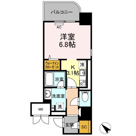 D FOREST 甲南(ワンルーム/3階)の間取り写真