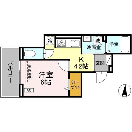 D PAINA新羽町(1K/2階)の間取り写真