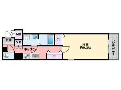 BELAIR江上(1K/4階)の間取り写真