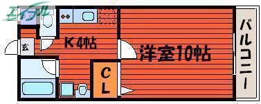 サニーコスモII(1DK/1階)の間取り写真