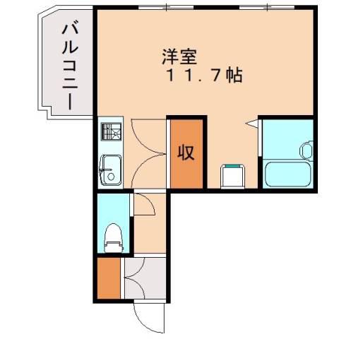 THE SQUARE・ORIO RESIDENCE(ワンルーム/5階)の間取り写真