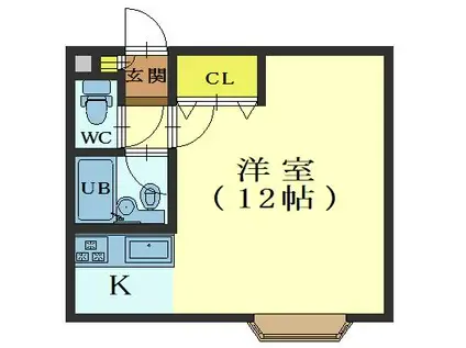 クレステージ宮前(1K/1階)の間取り写真