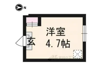 若竹荘(ワンルーム/3階)の間取り写真