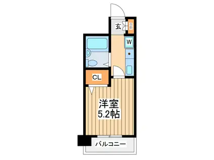 相模大野ダイカンプラザシティ(1K/4階)の間取り写真