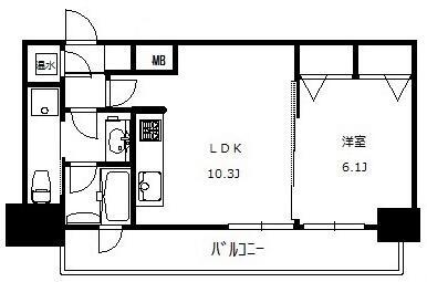 PANACHE(1LDK/4階)の間取り写真